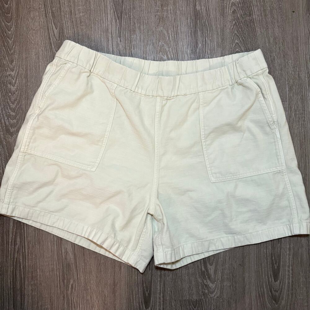 J.Crew Re-Imagined Cream Cotton Pull On Shorts XXL Elastic Waist​​